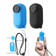 Anti-slip Silicone Case Lens Cap Neck Lanyard For Insta360 Go3 Sports Camera