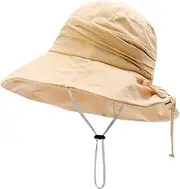 [N\A] NA Women's Straw hat hat Spring Summer hat Outdoor Sunscreen Fisherman Rope Hood Panama Straw hat Lady Floppy Sun hat Beige