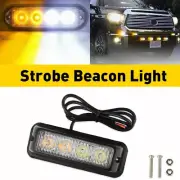 Amber White Car Truck 4 LED Beacon Warning Hazard Flash Strobe Light (for: Renault)