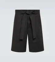 [Commas] Commas Linen-blend shorts UK 38 black