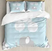 Elephant Nursery Duvet Cover Set with Pillow Shams Balloons Baby Print