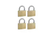 Master Lock Solid Brass Padlocks Double Lever (Multi Colour) (50mm 5-Pin - Keyed Alike x 4)
