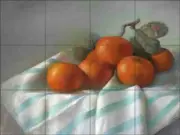 Orange Tile Backsplash Wilder Rich Fruit Art Ceramic Mural OB-WR010