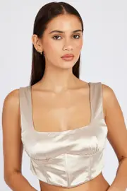 Beige Corset Top - Size 14, Women's Top