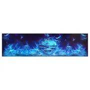 One Way Vision for Truck Suv Pickup Blue Flaming Skull 3D Rear Windshield Decal Sticker Decor Rear Window Glass Poster As Shown