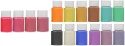 SEWACC 16 Color Pearlescent Mica Pigment Powder for DIY Nail Art Bath Soap and Craft Projects Each Bottle Creative Present for Skin Friendly Formula