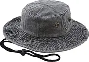 [The Hat Depot] 300N1510 Wide Brim Foldable Double-Sided Outdoor Boonie Bucket Hat (L/XL Khaki)