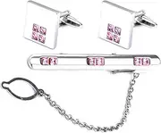 [KUHBDIE] Crystal Tie Clip Cuff Link Set Gift Box Collar Cuff Pin Set with Diamonds