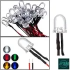 10PCS 10mm LED Prewired Light Emitting Diode LED Single Colour DC12V DIY Hobby