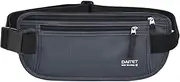 [DAITET] RFID Blocking Money Belt for Men Women, Slim Fanny Pack for Travel，Running,Conceal Waist Wallet for Passport Holder,Phone,Cash(Black Dark Grey)