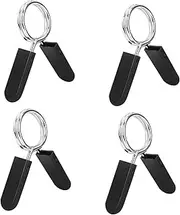 Kisangel 28mm Weightlifting Barbell Clamps 4pcs Spring Clip Collars Sturdy Steel and Safe Abs Handle for Fitness