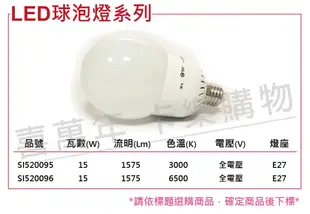 【旭光】LED 15W 3000K 黃光 E27 全電壓 龍珠燈泡 球型燈泡 (8.5折)