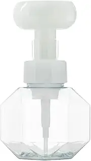 Plastic Flower Shape Dispenser Pump Bottle Foaming Liquid Soap Empty Container Facial Cleanser Shampoo Bubble Body Wash Travel Kitchen Countertops - Clear