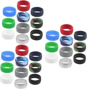 Toddmomy 30 Pcs Sports Ring Sports Decor Wedding Bands Ring for Women Fitness Finger Rings Promise Engagement Rings Men Ring Man Silica Gel Silicone Ring European and American