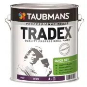 TAUBMANS TRADEX 4 litre PRO QUICK-DRY-PREP OIL-BASE WHITE COLOR PAINT