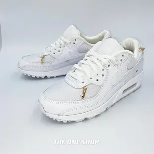 NIKE AIR MAX 90 白色 全白 金鍊子 金鍊 可拆式 皮革 緞面 DH0569-100