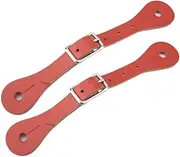 1 Pair Leather Spur Straps, Adjustabled Boot Straps Single Ply Spur Straps Black Sturdy Durable Horse Strap Accessories(Brown)