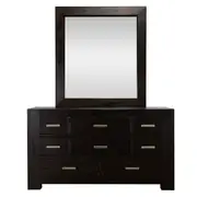 [James Lane] Bargara Dresser With Mirror Midnight Oak