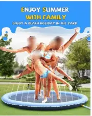 NEW NIB VISTOP 87” Non-Slip Splash Pad Kids Dog Thick Sprinkler Pool Summer