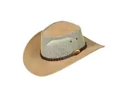 JACARU Summer Breeze Squashy Cooler Suede Leather Hat Brim Vented Mesh 1019