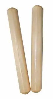 MANO PERCUSSION - Wooden Round 6" Claves Educational, Pair, Natural Finish