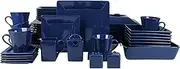 [10 Strawberry Street] Nova Square 45 pc Dinnerware Set, Dark Blue