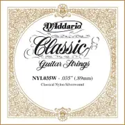 D'Addario NYL035W Silver-plated Copper Classical Single String, .035