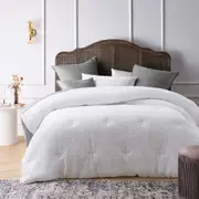 Accessorize Dotty Clip White 3 Piece Jacquard Comforter Set