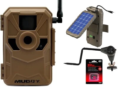 Muddy Merge Cellular Trail Camera 26MP W/ Solar Panel SD Card Tree Screw Verizon