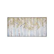 LVD Framed 60x120cm Canvas/Resin Silver Forest Wall Art Display