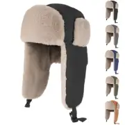 Winter Ski Warm Plush Beanies Hats Outdoor Aviator Thickened Ear Protecting Caps