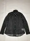 VANS Effie Woven Black White Cross Logo Womens Shirt Top Chiffon Long Sleeve XS