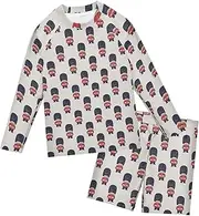 [ZZXXB] Queen's Guard British Army Soldiers Boys Swimsuit Rash Guard Toddler Kids Long Sleeve Swim Shirt and Trunks