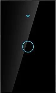 WiFi Smart Touch Wall Switch, Single Circle Light Switch for Voice Assistant 1‑Way Ac for Smart Appliances(Black)
