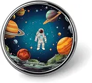 [FZMVSQH] Outer Space Rocket Astronaut Printed Round Button Pin Badges Metal Pinback Buttons 1 Inch Pins for Hat Shirt Clothing Bags Decoration, Circular, Aluminum, Circular, Aluminum