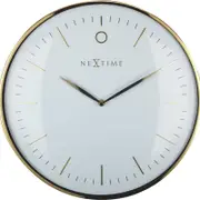 NeXtime 40cm Gold & White Glamour Wall Clock