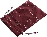 HOUDERCO Elegant Star Card Bag Drawstring Jewelry Pouch for Women Soft Flocking Material for Travel Cards Small Items