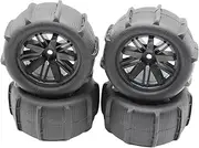 [Colaxi] 4Pcs 1:14 RC Car Wheels Tires RC Parts Durable 12mm Hex Accessory Replacement for Wltoys 124010 124008 124018 Modification
