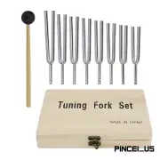 8pcs/set Tuning Fork Sound Vibration Therapy Chakra Steel Music Kit 256-512HZ