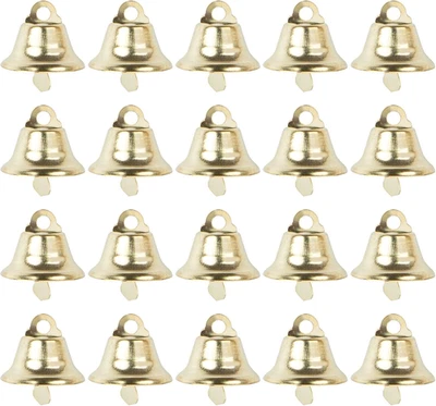 , 20 Pack Mini Jingle Bells Wind Chimes with Hooks for Christmas Wedding DIY Mak