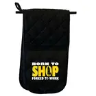 Born To Shop - Novelty Double Mitt Oven Gloves Double Kitchen Chef BBQ Mitts