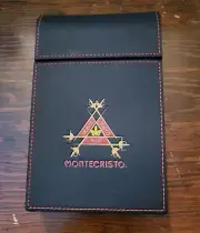 MONTECRISTO LEATHER TRAVEL CIGAR HUMIDOR CASE - CEDAR LINED