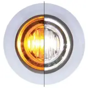 Mini Double Fury LED Clearance Marker Light W/ Bezel - Amber to White LED