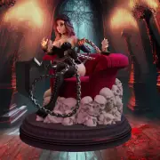 Vampire Queen Regal (1) - 1/24 75mm scale Roleplay resin miniatures QB