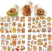 GlamRays 4 Sheets Funny Capybara Tempot Tattoos Stickers Animal Theme Birthday Party Decorations Gifts Supplies Cute Brown Capy Mouse Tattoo Stickers Gifts