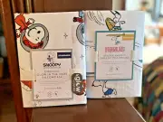 Snoopy Pottery Barn School peanuts Pillowcase Holiday Space +Surf Dog Gift SET 2