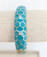 Tommy Bahama Womens Rhinestone Bangle Curacao Blue Enamel Bracelet