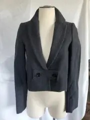 See By Chloe Gray Wool Blend Size 2 Short Blazer Jacket Fits Like 4/6? NWT 38