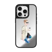 iPhone 16 Pro Mirror Case MagSafe Compatible Lady Drinking Coffee