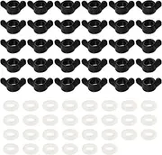 30 sets Silicone Washers and Wing Nuts for Poultry Waterer Cups Chicken Water Nipples, Silicone O-Rings 16mm OD 8mm ID 2mm Thickness Seal Gasket